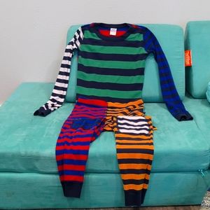 Discontinued Organic cotton Hanna Andersson multi stripped PJs Size 12 or 150 cm